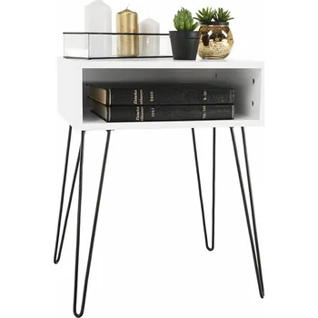 Noční stolek Tempo Kondela Příruční/noční stolek, bílá/černá, HONEJ