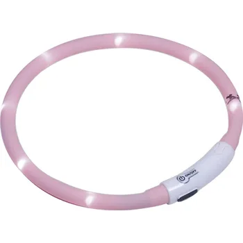 Obojek pro psa Nobby LED Puppy svítící kroužek růžový 45 cm