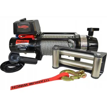 Naviják 4x4 offroad vytahovák 12500LBS 12V 5,5T Titanium Winch Arctica s ovládáním a příslušenstvím