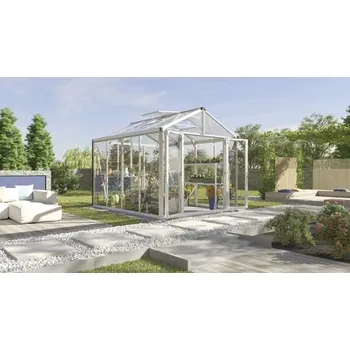 Skleník Skleník Vitavia Zeus Comfort 8100 kombinace skla a polykarbonátu 258,4 x 316,4 cm hliník vč. podlahového rámu