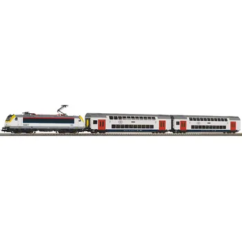 Modelová železnice PIKO 59108 H0 Digitální set - vlak s lokomotivou BR186 SNCB s kolejemi s podložím PI59108
