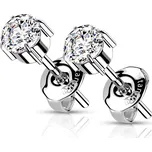 Šperky4U Titanové náušnice se zirkony - KM2017-05