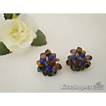 Náušnice Klipsy náušnice skleněné , Jablonecká bižuterie 428