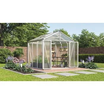 Skleník Skleník Vitavia Zeus Comfort 6200 polykarbonát 10 mm 258 x 242 cm hliník vč. podlahového rámu