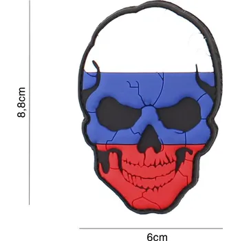 Nášivka Gumová nášivka 101 Inc Skullhead Cracked vlajka Rusko - barevná