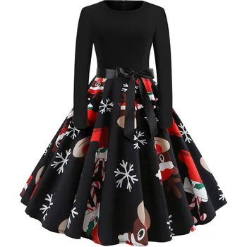 Dámské šaty Party šaty 50. leta se vzorovanou sukni Velikost: S, Barva (Varianta): 6