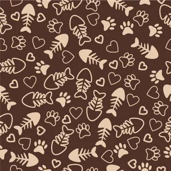 Impregnovaná látka kočárkovina fishbone na hnědém podkladu, látky, metráž