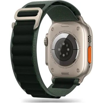 Tech Protect Nylon Apple Watch 42/44/45/49 mm, Black/Military Green