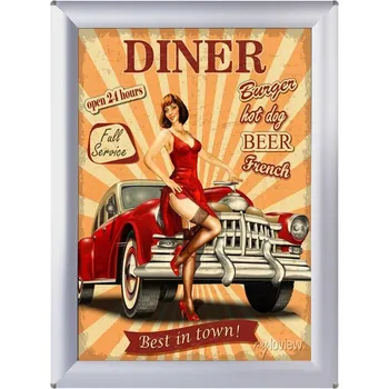 Kancelářský nábytek Hliníkový Clip rám Opti Frame 25 mm - Ostrý roh A4