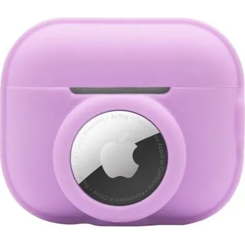 Pouzdro na mobilní telefon 2v1 silikonový ochranný obal pro AirPods Pro 2 / AirTag - fialový