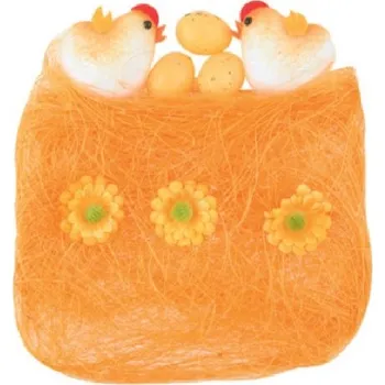 Sisal s dekoracemi oranžový 13 x 12 cm