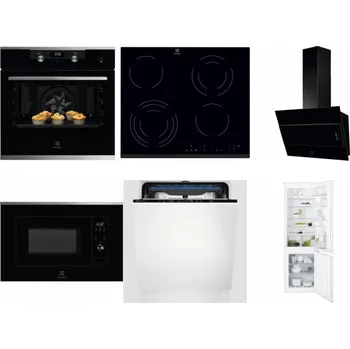 Set domácích spotřebičů ELECTROLUX KODEH70X + ELECTROLUX EHF6343FOK + ELECTROLUX LFV316K + ELECTROLUX LMS2203EMX + ELECTROLUX EES48200L + ELECTROLUX ENT6TF18S