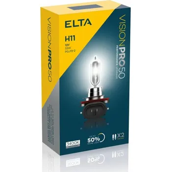 Autožárovka ELTA H11 VisionPro +50% 55W 12V PGJ19-2 sada 2ks