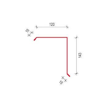 Závětrná lišta Satjam ZL 120 horní Povrchová úprava: Satpur PU, Barva krytiny: Hnědá RAL 8017