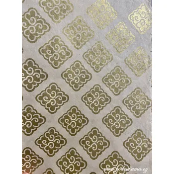 Umělecký papír Sapaimport Nepálský ruční papír Lokta metal - ornament světlý Velikost: 23x32 cm