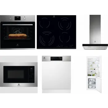 Set domácích spotřebičů ELECTROLUX KOFGH70TX + ELECTROLUX EHF6343FOK + ELECTROLUX LFT766X + ELECTROLUX EMS4253TEX + ELECTROLUX EEM48300IX + ELECTROLUX ENT6TF18S