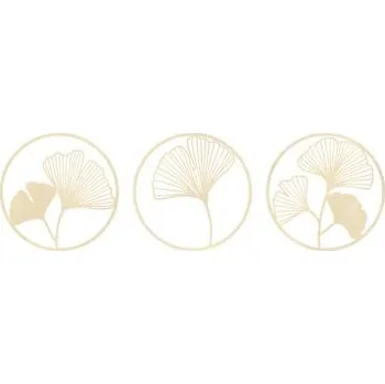 Obraz BeWooden Dřevěná dekorace na zeď Ginko Wall Trio