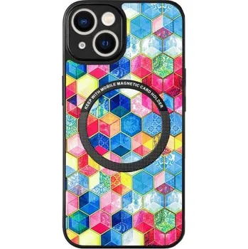 Pouzdro na mobilní telefon Kryt s geometrickým vzorem a MagSafe pro iPhone 14 Plus - šestiúhelníky