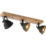 LEUCHTEN DIREKT is JUST LIGHT Stropní svítidlo 3-ramenné v retro černém provedení