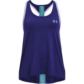 Dívčí tričko Under Armour Knockout Tank Gym Vest Juniors Sonar Blue 7-8 let