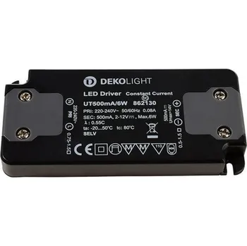 Příslušenství pro svítidlo Light Impressions Deko-Light napájení FLAT, trafo 500mA 6W konstantní proud 500 mA IP20 2-12V DC 6,00 W 862130