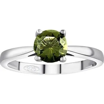 Prsten Stříbrný prsten Edera s pravým Vltavínem velikost obvod 58 mm SILVEGOB280160RSVL-obvod 58 mm
