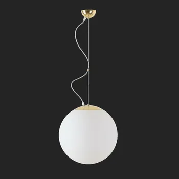 OSMONT ADR68334 ADRIA L3 závěsné skleněné svítidlo mosaz leštěná / bílá IP40 3000 K 27W LED nouzové kombinované 1 h