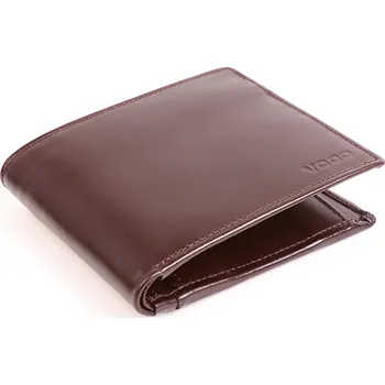 Kabelka VOOC Pánská peněženka z pravé italské hladké kůže; hnědá SKL