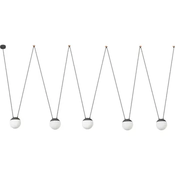 FARO MINE GLASS SPACE závěsné svítidlo, šedá 5L