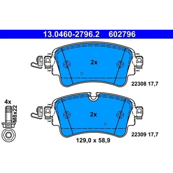Brzdová destička Sada brzdových destiček, kotoučová brzda ATE 13.0460-2796.2