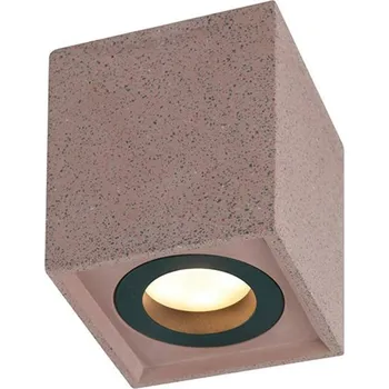 Bodové svítidlo ACA Lighting stropní svítidlo 1XGU10 červený beton 8,5X8,5XH10CM MONTE MK131S10R