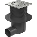 Kanalizační vpusť boční D75 vodní hladina, límec, nerez mřížka 433 V N