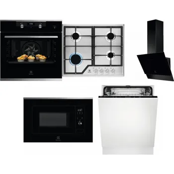 Set domácích spotřebičů ELECTROLUX KODEH70X + ELECTROLUX KGS6426SX + ELECTROLUX LFV616K + ELECTROLUX LMS2203EMX + ELECTROLUX EEA27200L