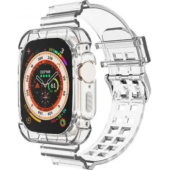 Pouzdro na mobilní telefon Odolné pouzdro s transparentním řemínkem pro Apple Watch Ultra 49mm - čiré