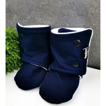 Capáčky Vysoké capáčky s microfleesem - Blue Navy 9-12M 9 - 12M
