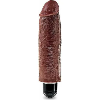 Vibrátor Pipedream King Cock 6'' Vibr Stiffy Brown / realistické dildo + vibrátor