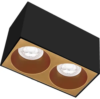 CENTURY ESSENZA přisazené svítidlo SQ pro 2 GU10 černá/zlatá