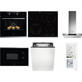 Set domácích spotřebičů ELECTROLUX KODEH70X + ELECTROLUX EHF6547FXK + ELECTROLUX LFT426X + ELECTROLUX LMS2203EMX + ELECTROLUX EEA27200L + ELECTROLUX ENT6TF18S