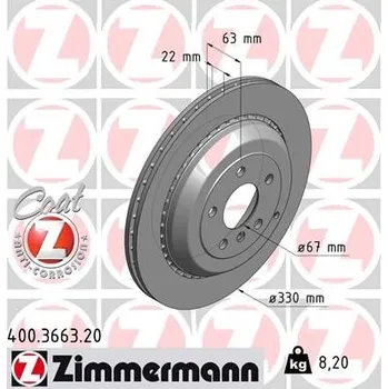 Brzdový kotouč Brzdový kotouč ZIMMERMANN 400.3663.20
