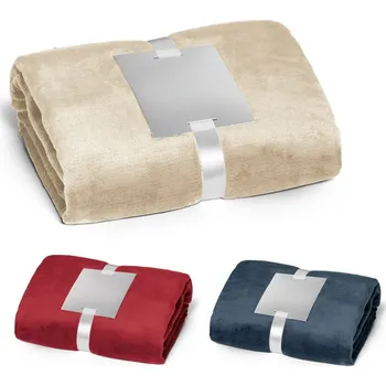 Pikniková deka DYLEAF. Fleecová deka (240 g/m²) se stuhou a personalizovatelnou kartou bez potisku bez potisku 1 bez potisku