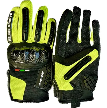 Moto rukavice MARKSTORE Dospělé rukavice madmotors carbon- zelenožluté Velikost: XL