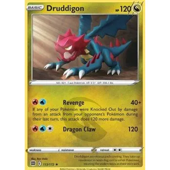 Karetní hra Pokémon BRS 113/172 Druddigon - Brilliant Stars Stav: Near Mint, Verze: REVERSE HOLO