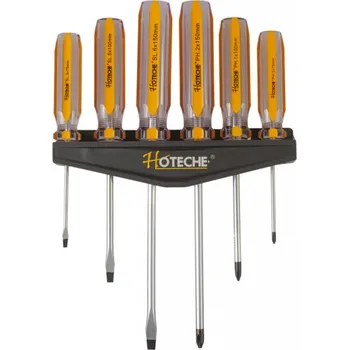 Šroubovák Sada plochých a křížových šroubováků, 6 ks - HT241206