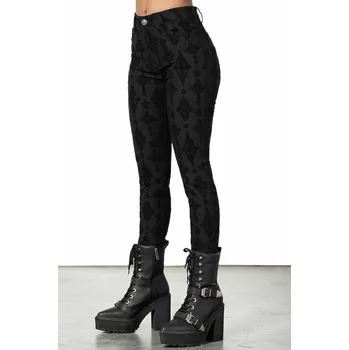 Dámské kalhoty kalhoty dámské KILLSTAR - Nora Flocked - Black