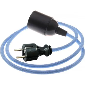 Příslušenství pro svítidlo Textilní kabel 2x0,75mm2 Modrá Pomněnka MP43 s objímkou a vidlicí