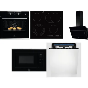 Set domácích spotřebičů ELECTROLUX KODEH70X + ELECTROLUX EHF6547FXK + ELECTROLUX LFV316K + ELECTROLUX LMS4253TMX + ELECTROLUX EES48200L