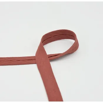 Šikmý proužek mušelínový, zažehlený, terakotový 036, 20mm