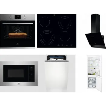 Set domácích spotřebičů ELECTROLUX KOFGH70TX + ELECTROLUX EHF6343FOK + ELECTROLUX LFV616K + ELECTROLUX EMS4253TEX + ELECTROLUX EEM23100L + ELECTROLUX ENT6TF18S