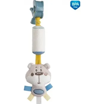 Plyšová hračka s rolničkou a klipem Canpol Babies - Medvídek šedý