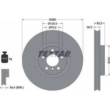 Brzdový kotouč Brzdový kotouč TEXTAR 92161005